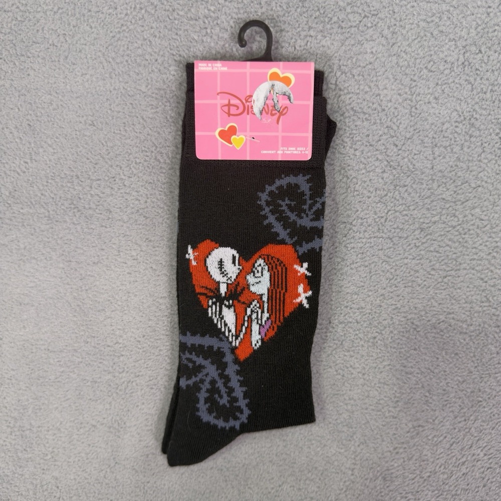 New Disney Socks Womens Size 6-12 Black Nightmare Before Christmas One Pair